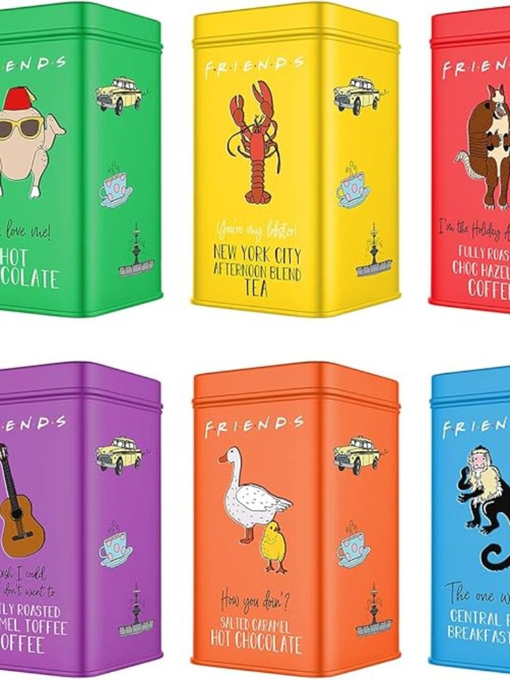 F.R.I.E.N.D.S Hot Beverage Gift Set - Reusable Chocolate Tins x 6 cafféluxe